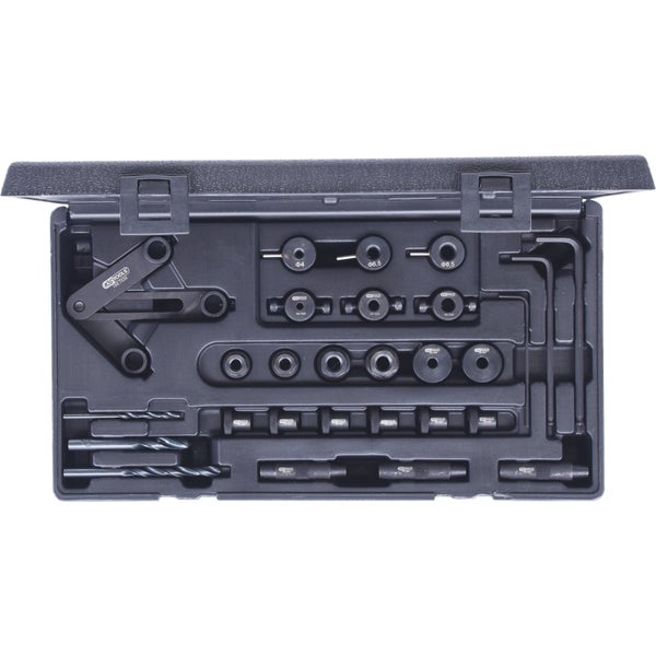 Werkzeugsatz für Gewindereparatur in geöffnetem Koffer