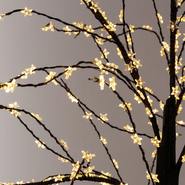 ECD Germany LED-Baum 120 cm mit 480 warmweißen LEDs, Künstlicher Weihnachtsbaum, Lichterbaum mit sternförmigen Lampen, Deko-Baum für Weihnachten, Flexibel Zweige, Weihnachtsdeko für Innen & Außen IP44