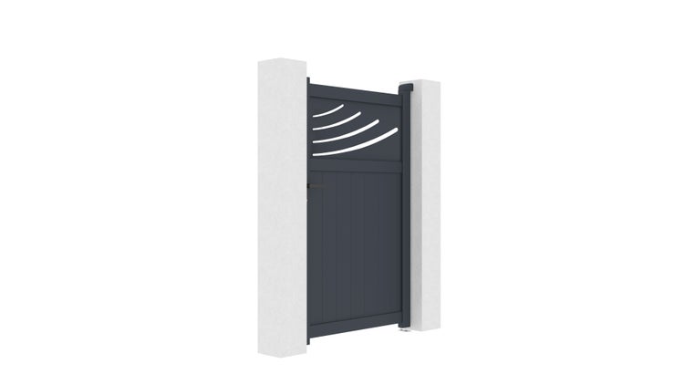 Aluminium-Torpaket HALTI 100P160 GRAU + 2 Pfosten H.190cm 15x15