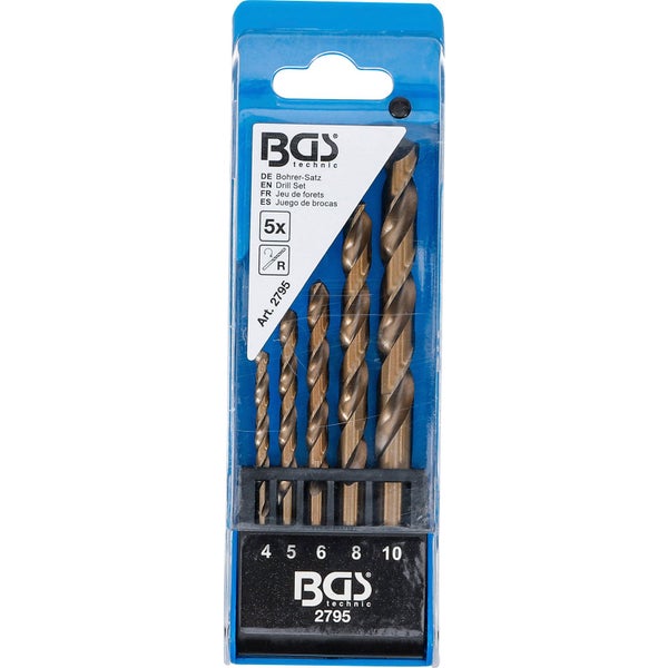 BGS technic Bohrerset, fünfteilig, Größen 4, 5, 6, 8 und 10