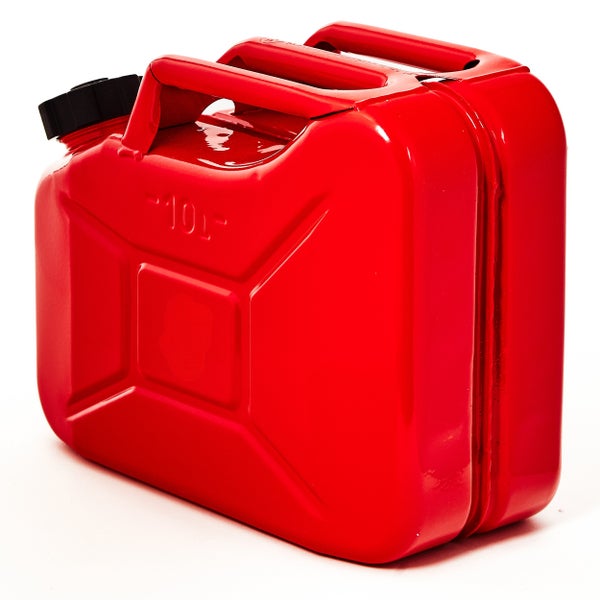 Kraftstoffkanister aus Metall mit 10 Liter Fassungsvermögen und Schraubverschluss