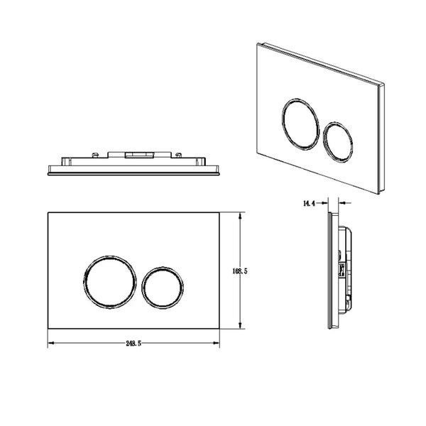 Drückerplatte Glas Weiß Kompatibel mit Geberit Duofix Sigma/Delta 2 Mengenspülung