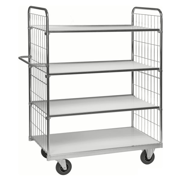 Rollwagen mit vier Ablageflächen aus Metall