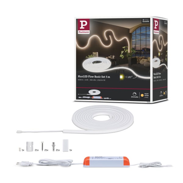 Paulmann MaxLED Flow Basic Set 5 Meter mit Befestigungsmaterial und Netzteil