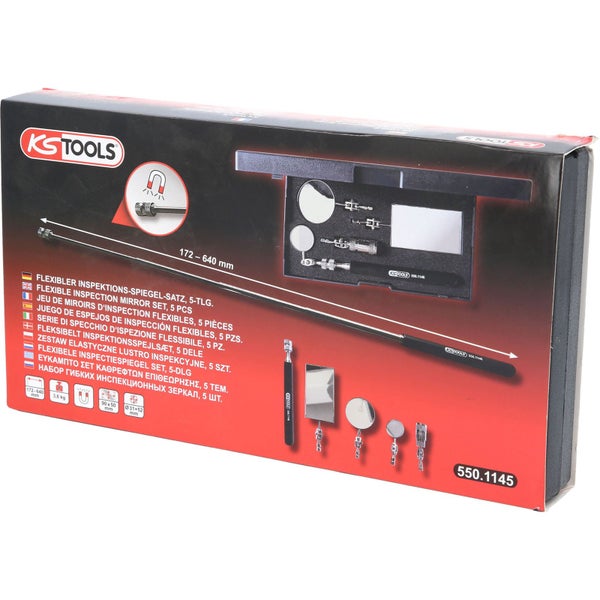 KS TOOLS Flexibler Inspektions-Spiegel-Satz 5tlg. - 550.1145