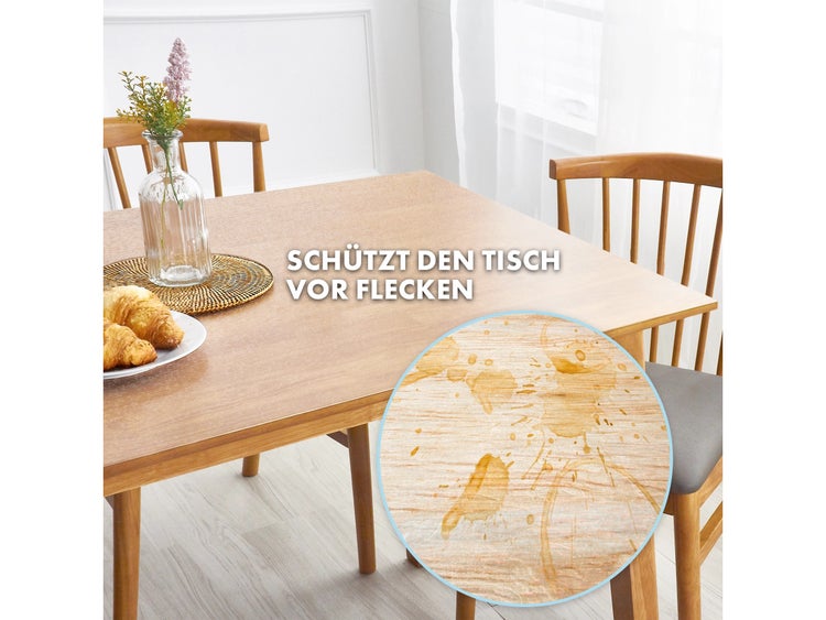 FLOORDIREKT Tischfolie Empire - mit abgeschrägter Kante - 1,5 mm Stärke - Transparent - 40 x 175 cm
