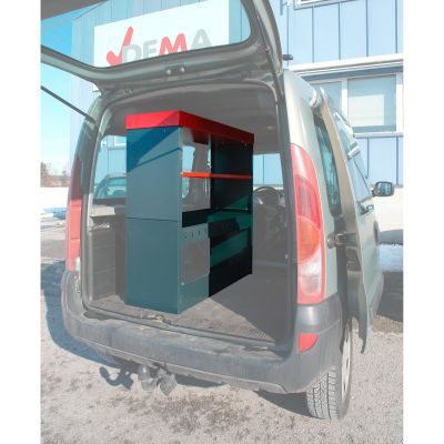PROREGAL Fahrzeugregal Raptor mit 1 x unterteilbaren Böden HxBxT 108 x 35 x 104 cm Anthrazitgrau Verkehrsrot Fahrzeugeinrichtung Fahrzeugausbau