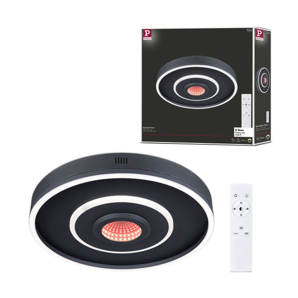 Wand-/Deckenleuchte B Ware Spaceglow Four RGB+ 1200lm 230V 22W dimmbar Schwarz matt