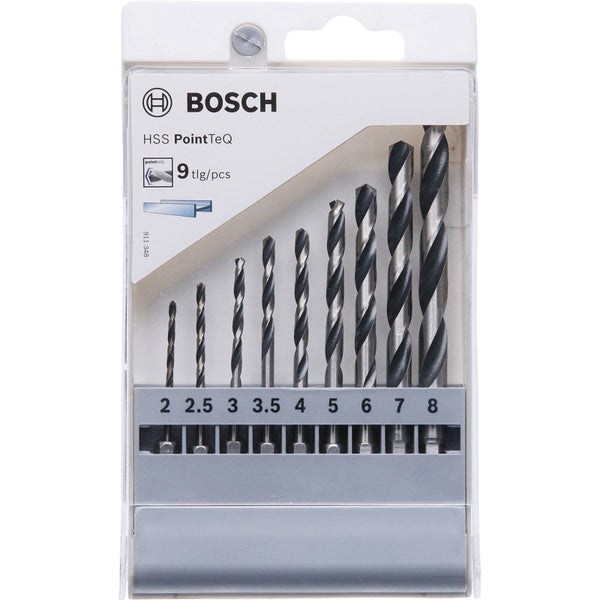 Bosch Logo HSS PointTeQ Metallbohrer Set, 9-teilig