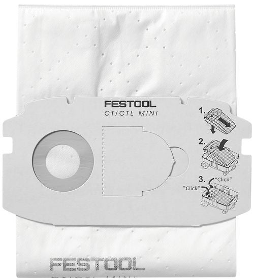 Festool SELFCLEAN Filtersack SC FIS-CT MINI/5 - 5 Stück je Verpackungseinheit