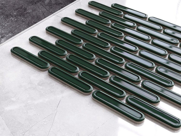 Keramikmosaik auf Netz für Bad oder Küche 30cm x 30.5cm - Emerald Savoiardi