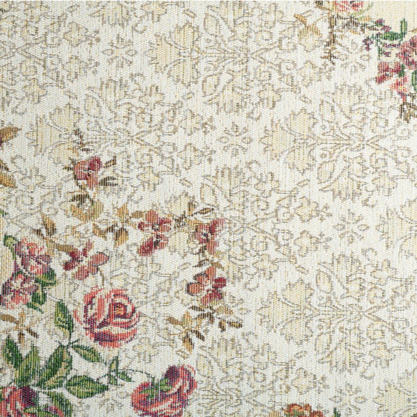 Gewebter Bordürenteppich im floralen Design Flomi Beige 120x180 cm