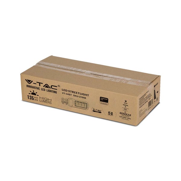 V-TAC VT-34ST-N - LED Slim Streetlights - Grau - Samsung - IP65 - 30W - 4050 Lumen - 4000K - 5
