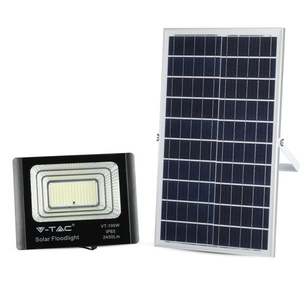 V-TAC Logo Solarstrahler mit Solarmodul