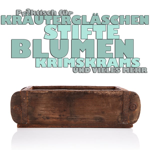 Dekorative Holzkiste für Kräuter, Stifte, Blumen und mehr