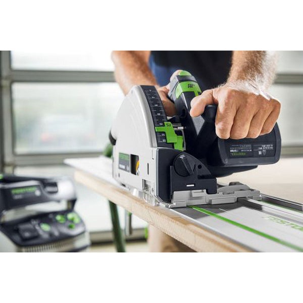 Festool TSC 55 KEB Akku-Tauchsäge 100 Jahre Limited Edition mit Systainer, Staubbeutel, Sägeblatt und Schirmmütze.