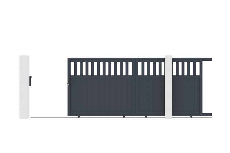 Schiebetor aus Aluminium 3,7m SANTIS 370C160 Grau