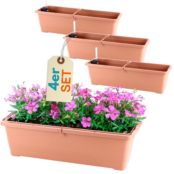 Blumenkasten im 4er Set mit Bewässerungssystem