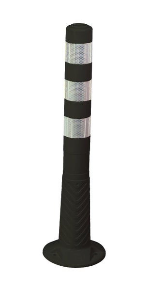 UvV Premium Poller Absperrpfosten 75 cm schwarz flexibel starke Reflektion RA2/C Reflexfolie / 1 Pfosten
