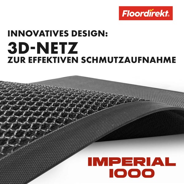 FLOORDIREKT Fußmatte Imperial 1000 - Innovatives 3D-Netz zur effektiven Filterung - Anthrazit - 90 x 120 cm