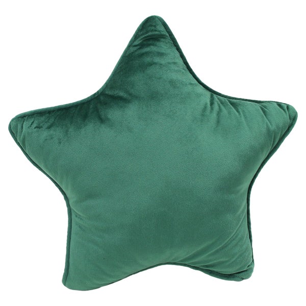 Dekokissen in Sternform aus weichem Samtstoff als Wohnaccessoire