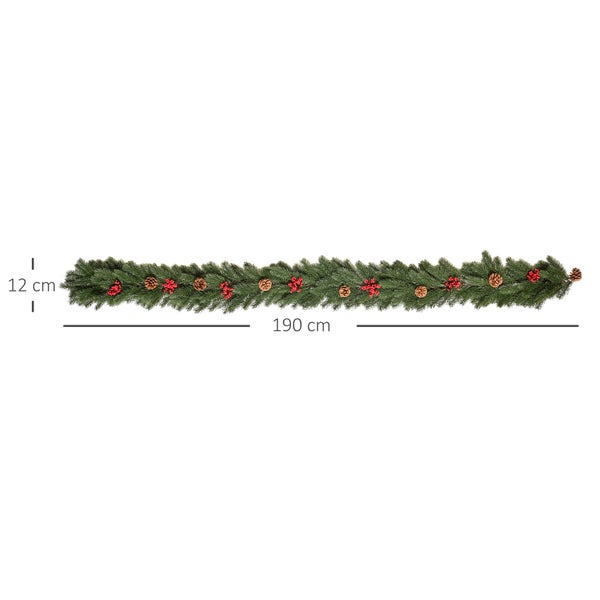 Künstliche Tannengirlande mit roten Beeren als Weihnachtsschmuck