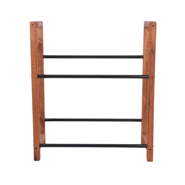 PROREGAL Getränkekistenregal HUNSRÜCK HxBxT 95x82x32cm 4 Kisten auf 2 Ebenen Massives Kiefernholz Braun geölt