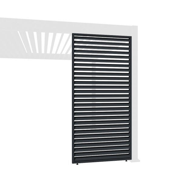 Weide Horizontale Lamellenwand für Weide Pergola 1,23m in Anthrazit aus Aluminium