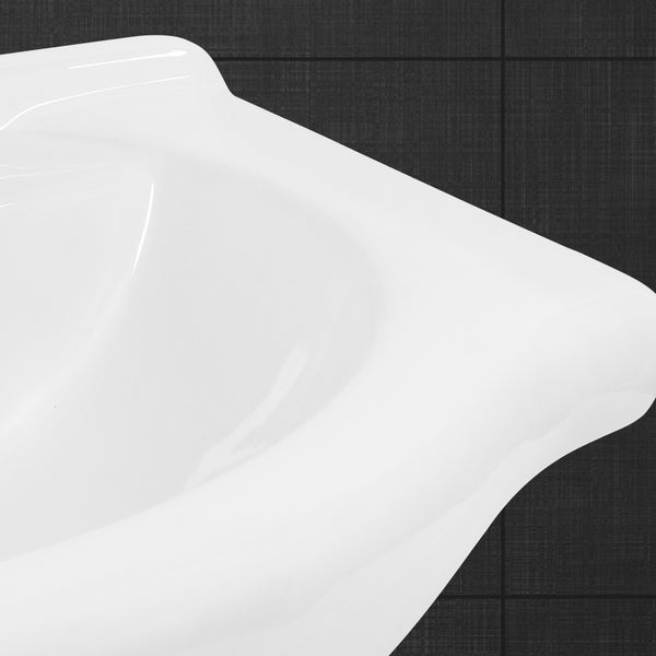 ML-Design Waschbecken aus Keramik Weiß 86x21,5x51,5 cm, Einbauwaschbecken mit Hahnloch und Überlauf, Aufsatzwaschbecken Einbauwaschtisch Waschschale Waschplatz Handwaschbecken, für das Badezimmer