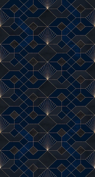 Geometrisches Tapetenmuster mit Art-Déco-Motiven