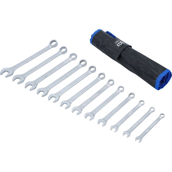 Ringschlüssel-Satz mit offenem Maul in einer Rolltasche