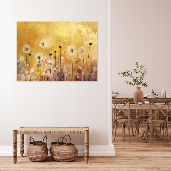 Bilder Abstrakt Blumen Wiese Modern Leinwandbild Wanddeko 60x40 cm