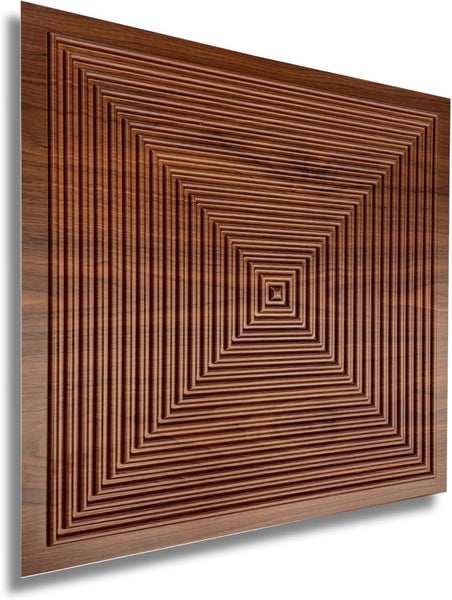 3D Wandpaneel 50x50 cm – PVC Kunststoff in realistischer Holzoptik – Reliefdesign D182 Braun