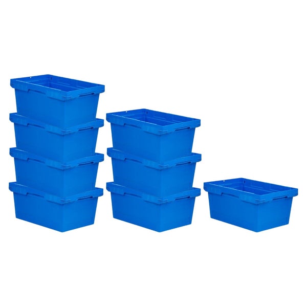 PROREGAL Mega Deal 8x Conical Mehrweg-Stapelbehälter Blau HxBxT 27,3 x 40 x 60cm 47 Liter Lagerbox  Eurobox  Transportbox  Transportbehälter