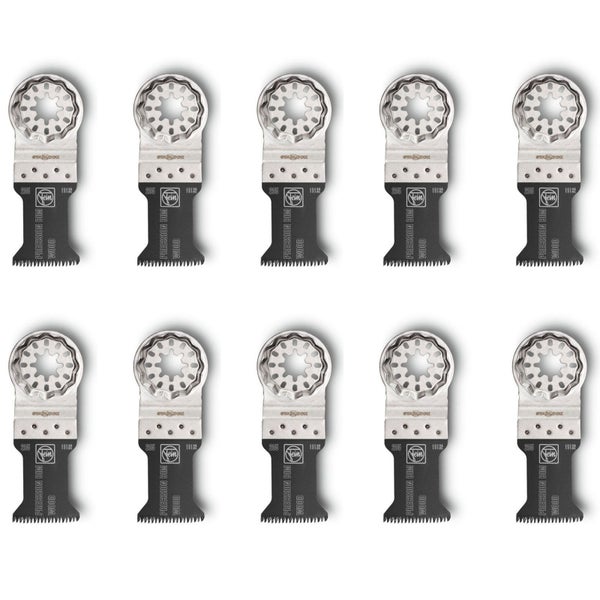 Zehn Oszillierwerkzeug-Sägeblätter für Holz von Fein