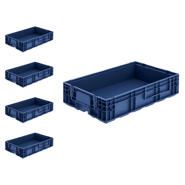 PROREGAL SparSet 5 x VDA KLT Kleinladungsträger Mit Verbundboden HxBxT 14,7 x 40 x 60 cm 22 Liter KLT Transportbox Transportbehälter Stapelbehälter