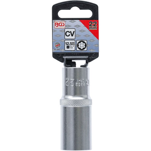 BGS Steckschlüssel-Einsatz Super Lock tief Antrieb Innenvierkant 12,5 mm (1/2) SW 22 mm - 2952