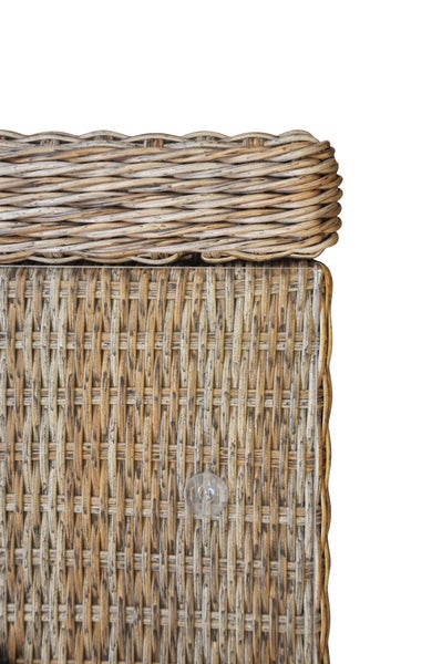 Gram Couchtisch Garten mit Glasplatte, natur. 111 X 56 X 41 cm