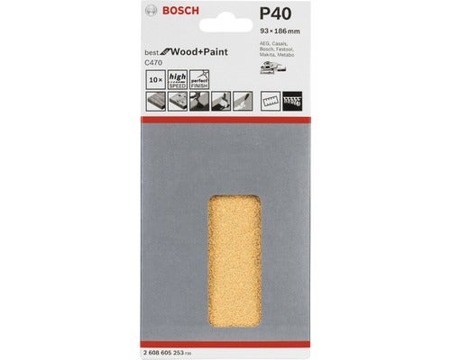 Schleifblatt C470, 10er-Pack 93 x 186 mm, G40
