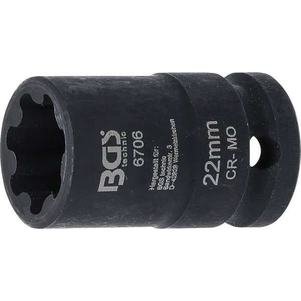 Steckschlüssel-Einsatz, 22 Millimeter, Chrom-Molybdän-Stahl