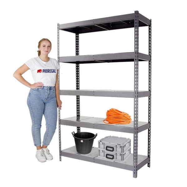 PROREGAL Schwerlastregal Metal Beast Five HxBxT 200 x 210 x 75 cm Fachlast 500 kg Grau