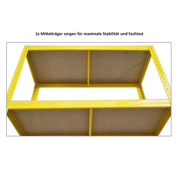 BERLINLODGE Mega Deal 5x Wohnregal YELLOW BEE, HxBxT 180x90x40cm, Fachlast 175kg, 5 Ebenen, Gelb, Bücherregal, Standregal, Büroregal
