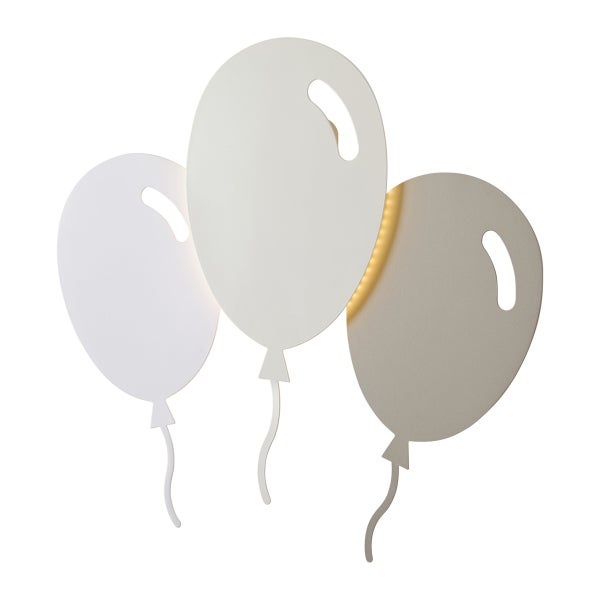 Wandleuchte in Form von drei Luftballons aus Metall mit integrierter LED Beleuchtung für das Kinderzimmer