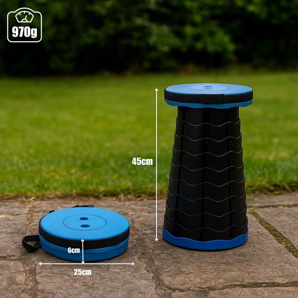 Zusammenklappbarer Hocker, ausziehbar, Höhe 45 cm