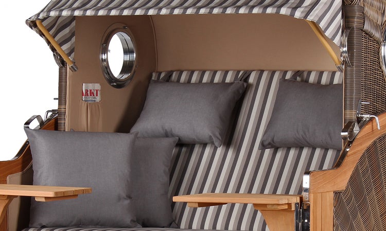 Strandkorb Rantum Grande Teak PE grey Dessin 545