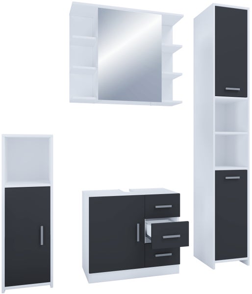 4-tlg. Komplettset Badmöbel Set Zalo ll