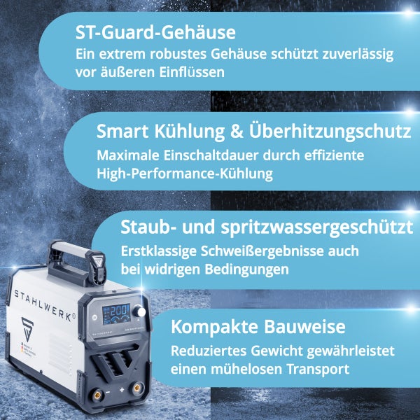 STAHLWERK Schweißgerät ARC 200 ST Digital MMA Elektroden E Hand Inverter 200 A