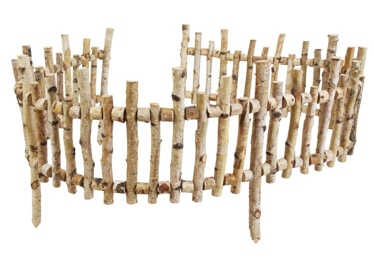 FRANK FLECHTWAREN | Beeteinfassung Birkenholz, BIRKE, 200 x 25 cm, GH 40 cm