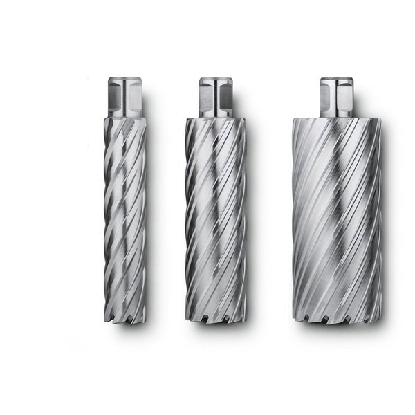 Drei Kernbohrer mit Wendelnut