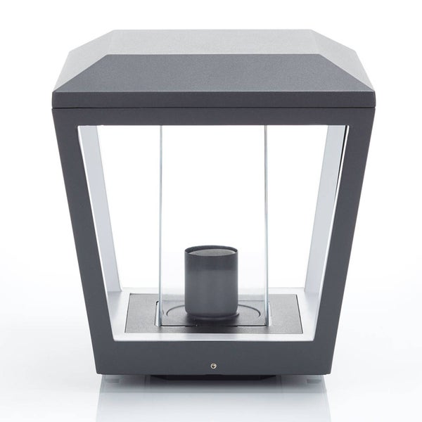 Lucande Außenleuchte Dunia (spritzwassergeschützt (Modern) in Schwarz aus Aluminium (1 flammig, E27) - Wegeleuchte Pollerleuchte Wegelampe Sockelleuchte